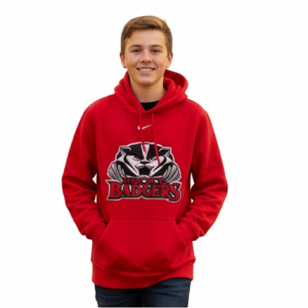 Nike Brock University Badgers Sports Athletics Varsity Hoodie Man Woman Small